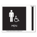 Headline ADA Sign, Men Accessible, Plastic, 8 x 8, Clear/White (66915)