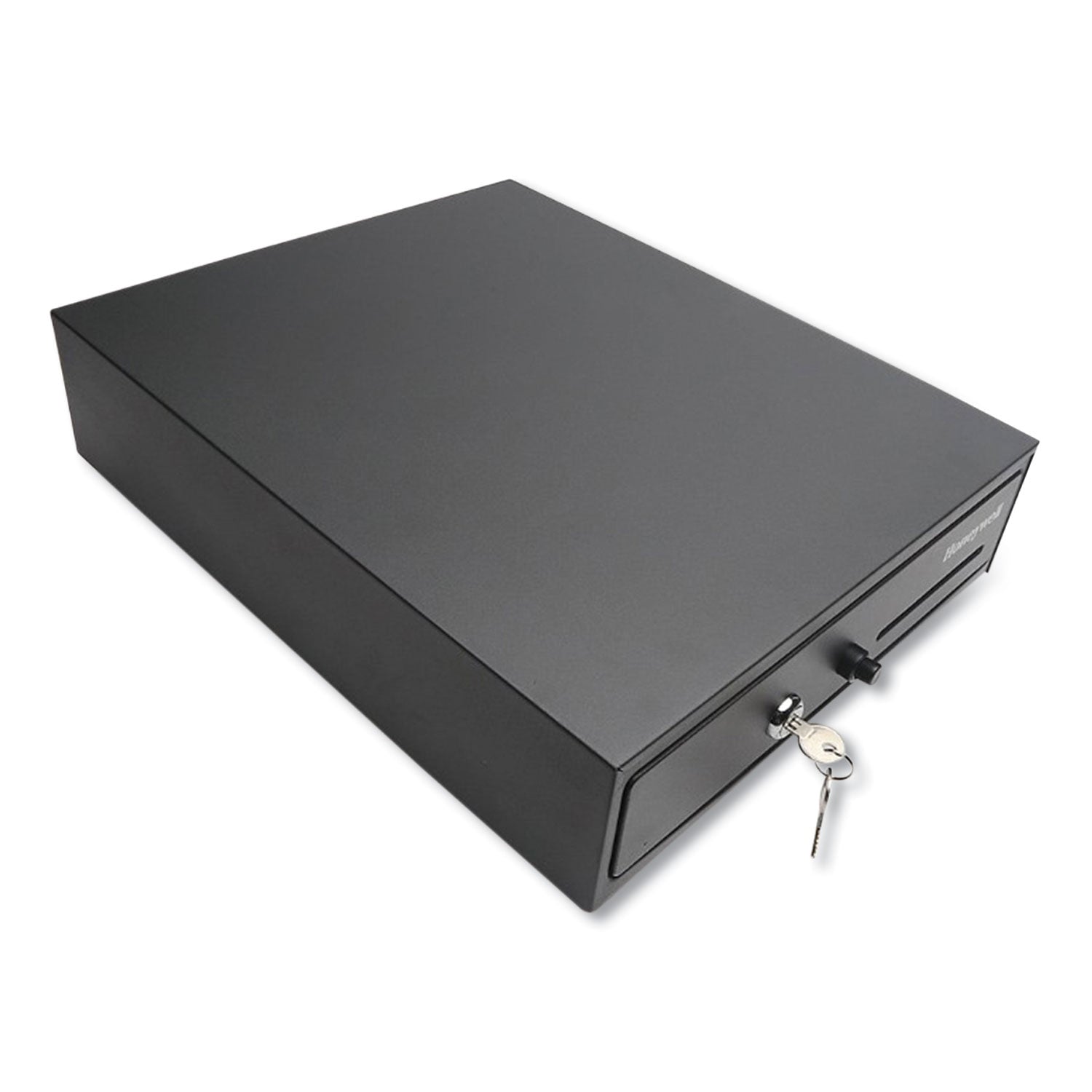 Honeywell Space-Saving Steel Cash Drawer, 4 Bill, 5 Coin Slots, Key Lock, 17 x 13 x 4, Black (6313)