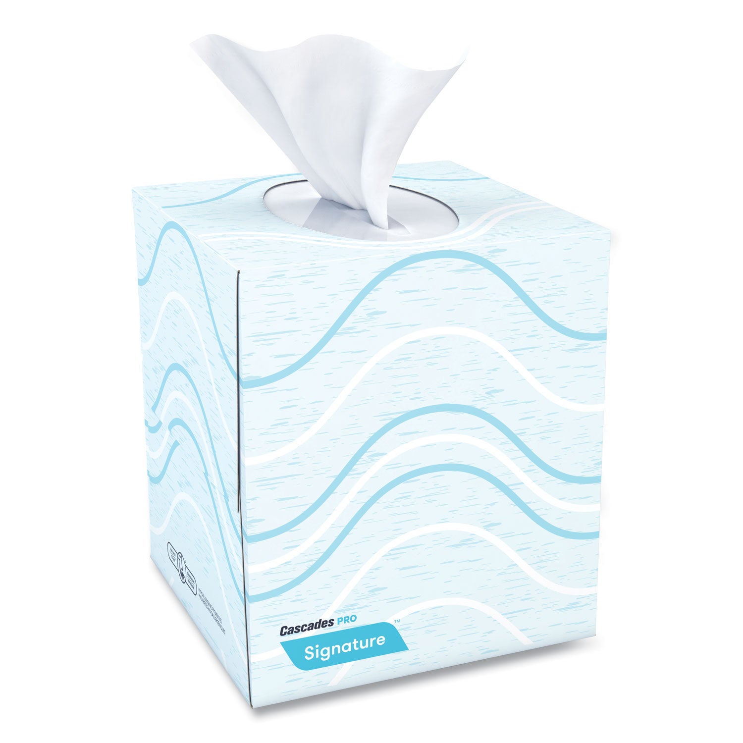 Cascades Signature Facial Tissue, 2-Ply, White, Cube, 90 Sheets/Box, 36 Boxes/Carton (F710)