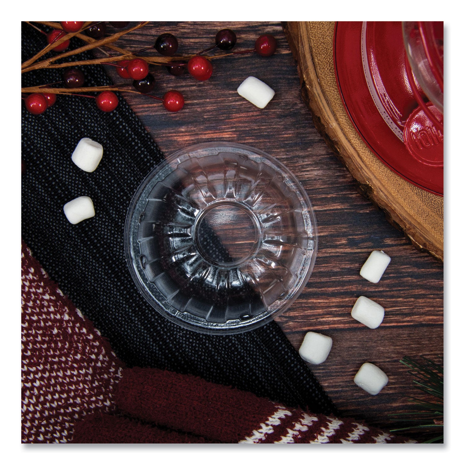 Dart D-T Sundae/Cold Cup Lids, Fits 6, 8, 12 oz Foam Cups, Clear, 50/Pack, 20 Packs/Carton (12HDLC)