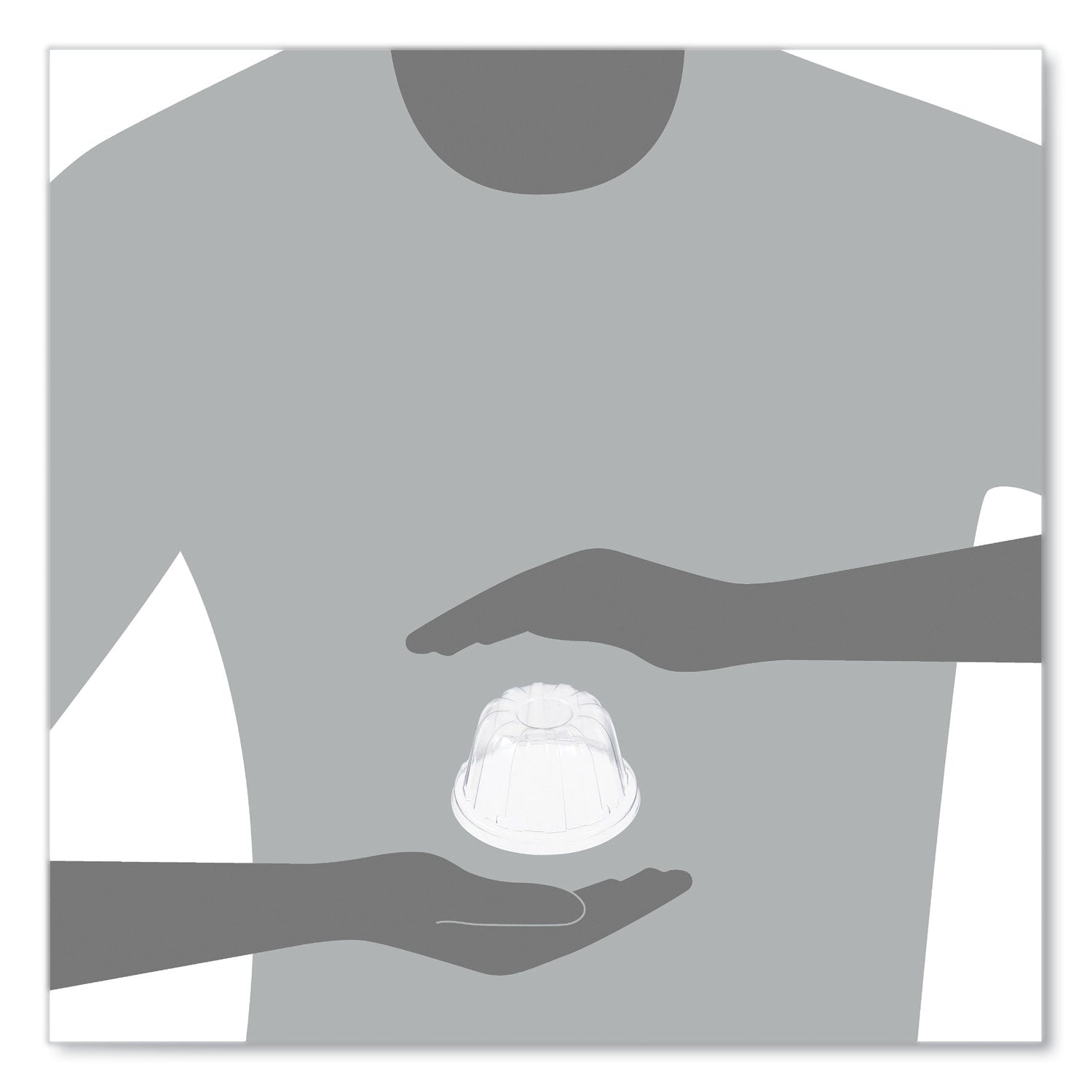 Dart D-T Sundae/Cold Cup Lids, Fits 6, 8, 12 oz Foam Cups, Clear, 50/Pack, 20 Packs/Carton (12HDLC)