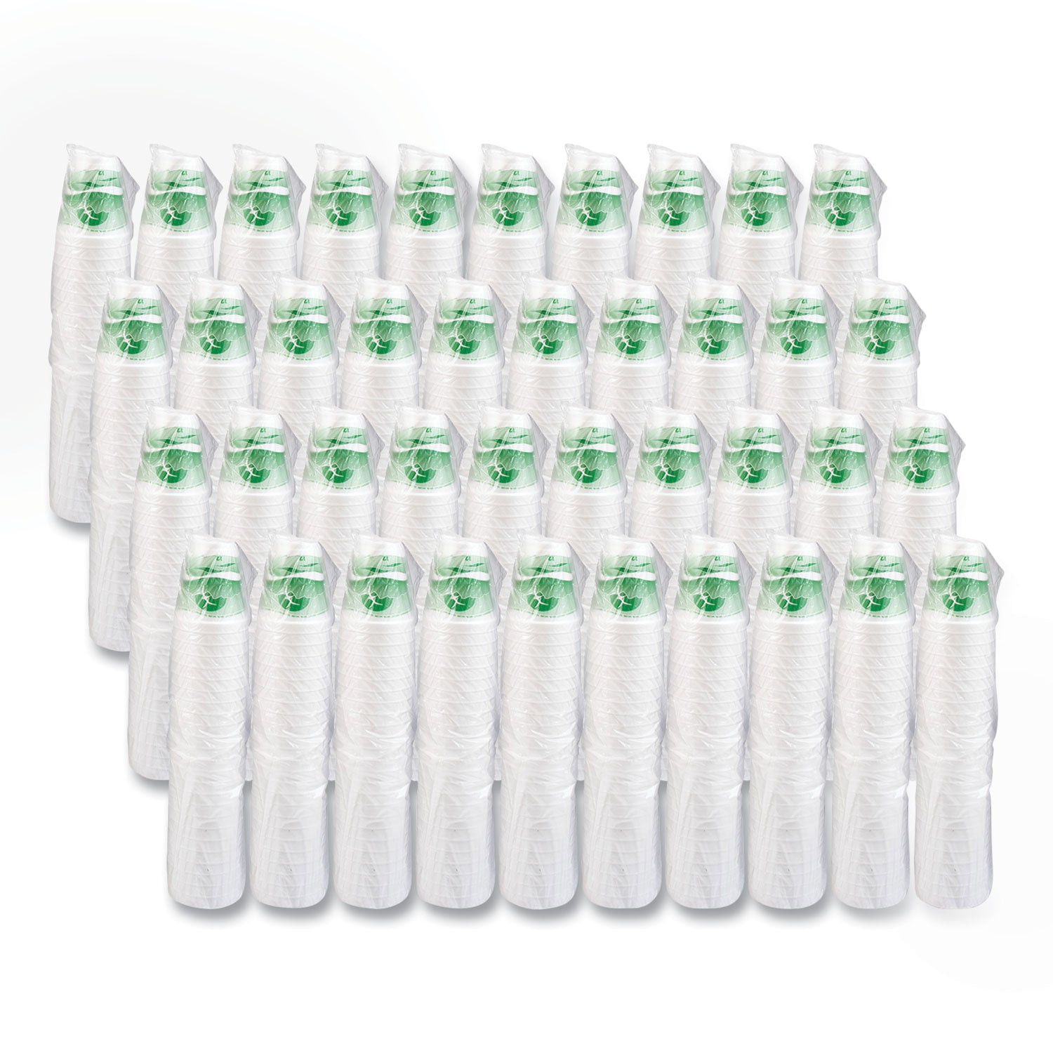 Dart Horizon Hot/Cold Foam Drinking Cups, 12 oz, Green/White, 25/Bag, 40 Bags/Carton (12J16H)