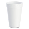 Dart Foam Drink Cups, 16 oz, White, 20/Bag, 25 Bags/Carton (16J165)