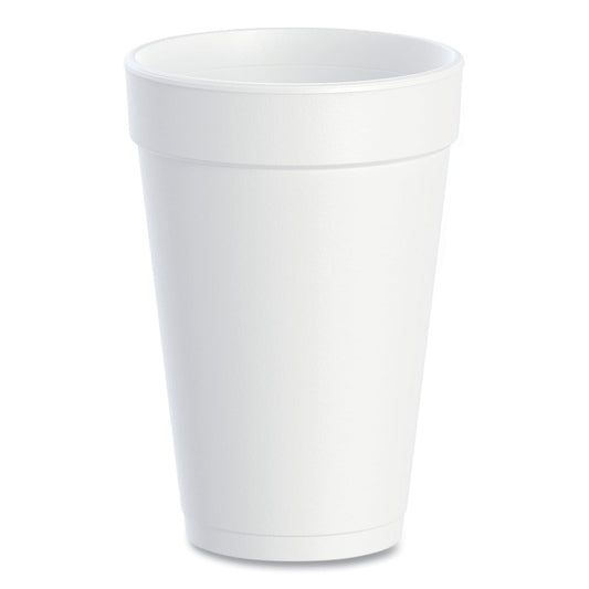 Dart Foam Drink Cups, 16 oz, White, 20/Bag, 25 Bags/Carton (16J165)