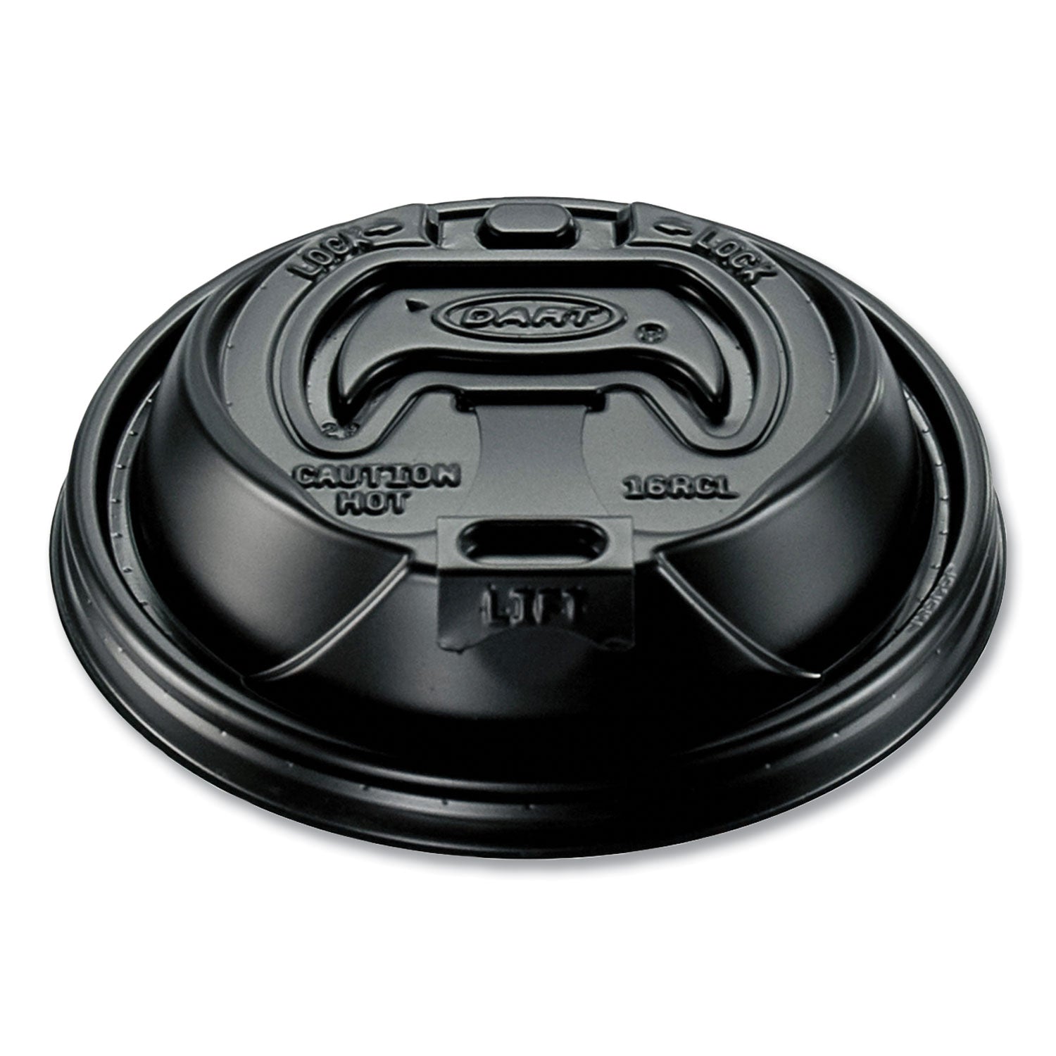 Dart Optima Reclosable Lid, Fits 12 oz to 24 oz Foam Cups, Black, 100 Pack, 10 Packs/Carton (16RCLBLK)
