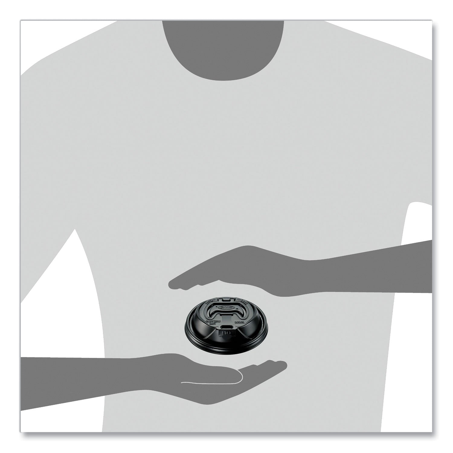 Dart Optima Reclosable Lid, Fits 12 oz to 24 oz Foam Cups, Black, 100 Pack, 10 Packs/Carton (16RCLBLK)