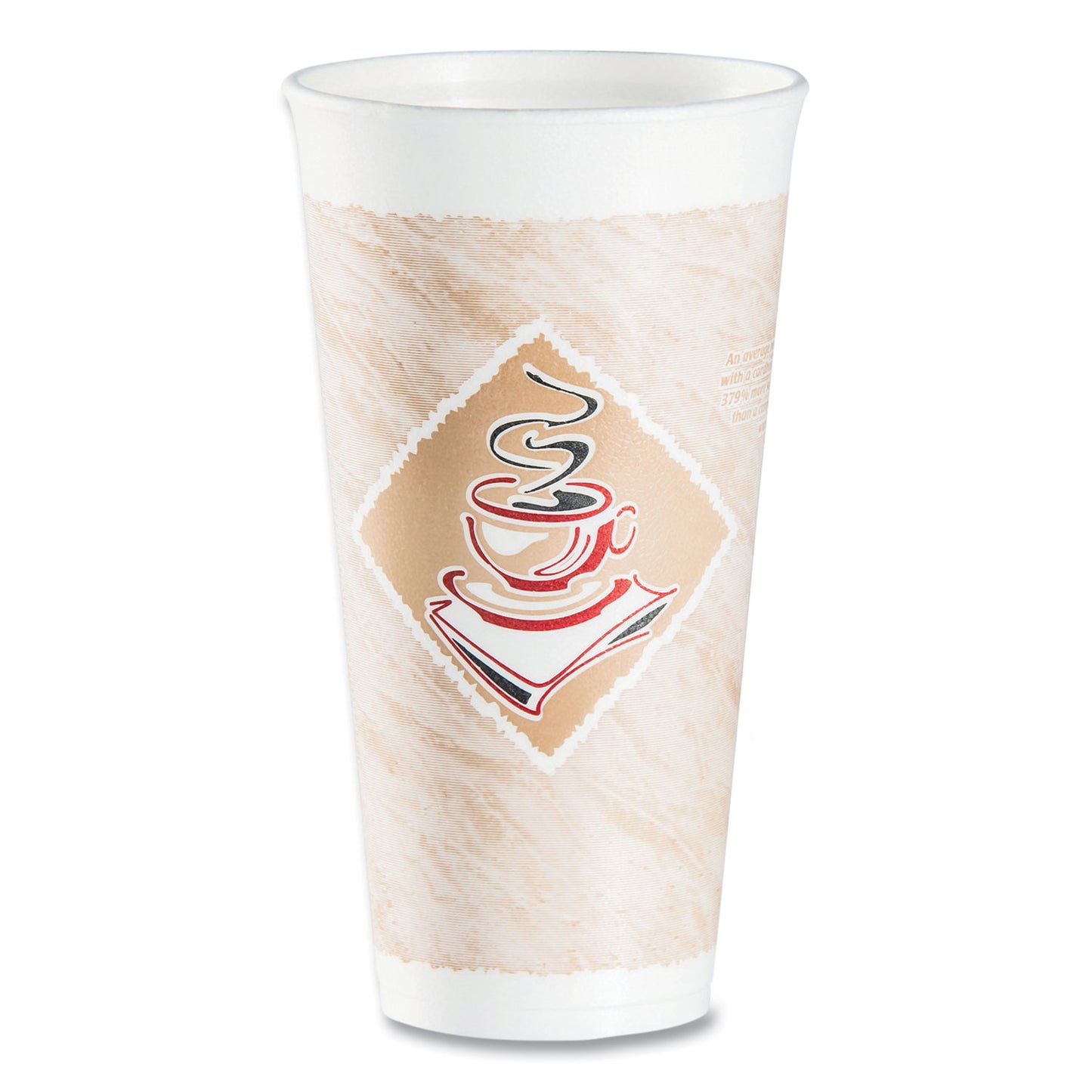 Dart Cafe G Foam Hot/Cold Cups, 20 oz, Brown/Red/White, 20/Pack (20X16GPK)