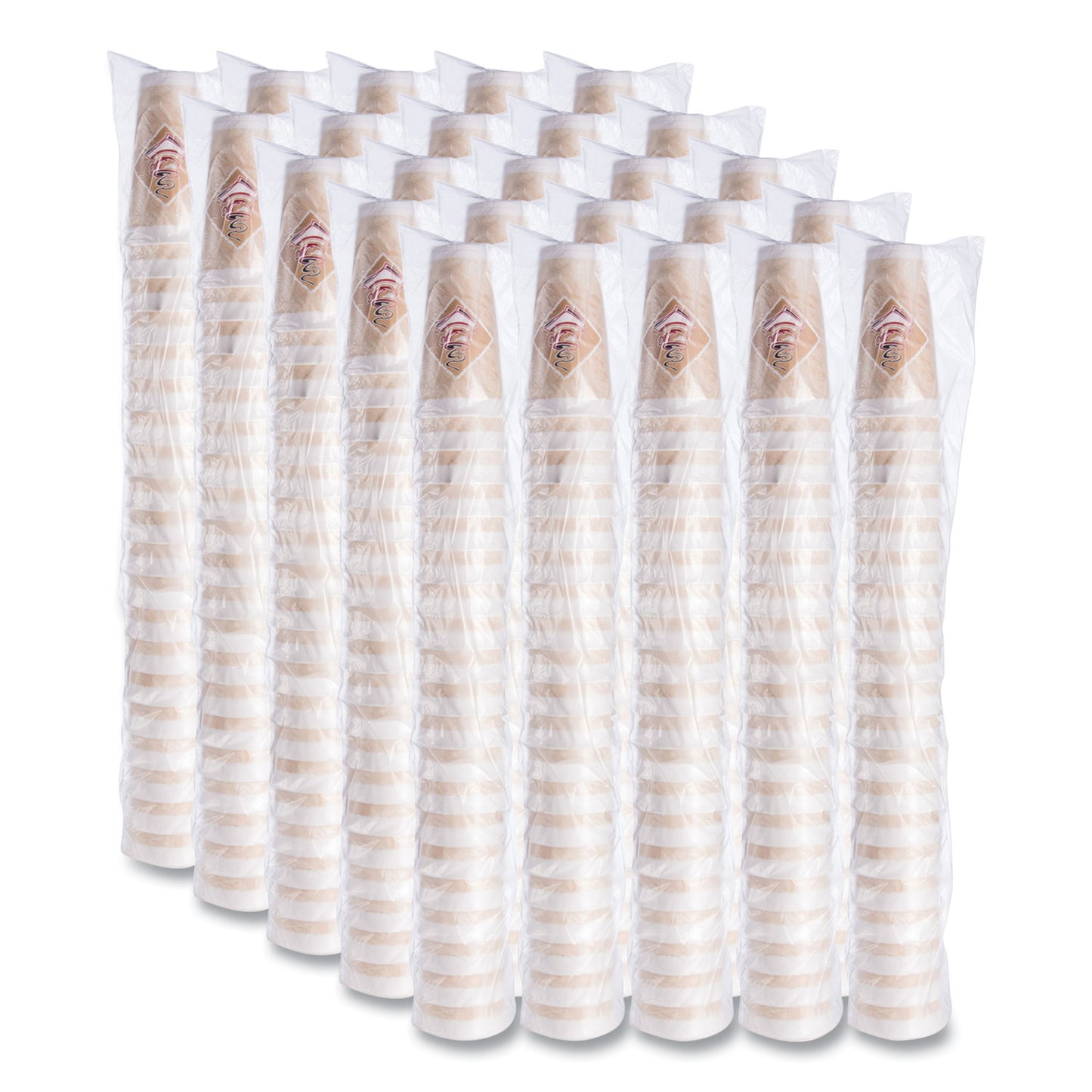 Dart Cafe G Foam Hot/Cold Cups, 20 oz, Brown/Red/White, 20/Pack (20X16GPK)