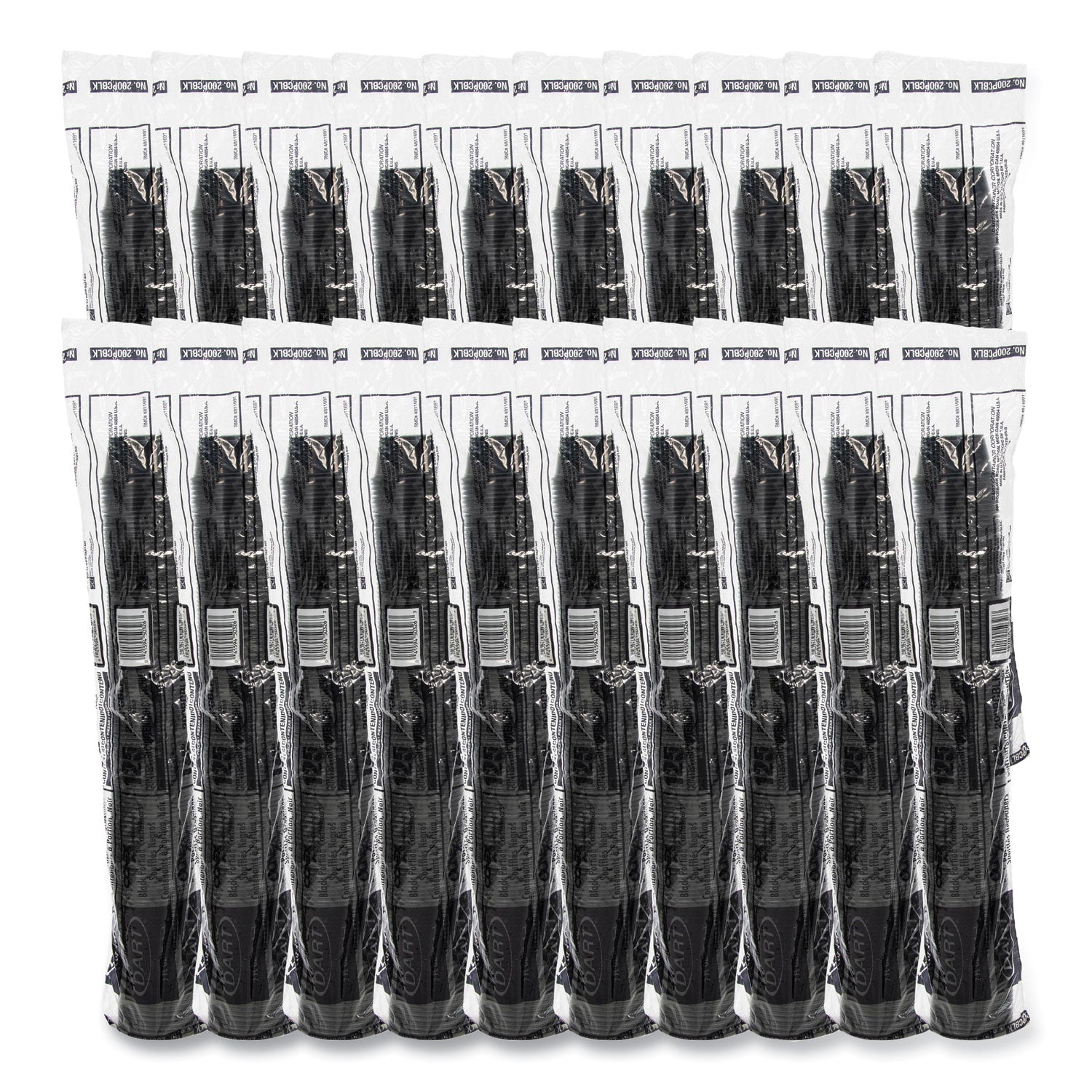 Dart Conex Complements Portion/Medicine Cups, 2 oz, Black, 125/Bag, 20 Bags/Carton (200PCBLK)
