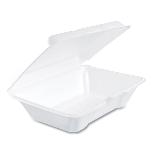 Dart Foam Hinged Lid Containers, 1-Compartment, 6.4 x 9.3 x 2.9, White, 100/Pack, 2 Packs/Carton (205HT1)