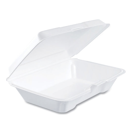 Dart Foam Hinged Lid Containers, 6.4 x 9.3 x 2.6, White, 200/Carton (206HT1R)