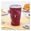 SOLO Paper Hot Drink Cups in Bistro Design, 16 oz, Maroon, 50/Pack (316SIPK)