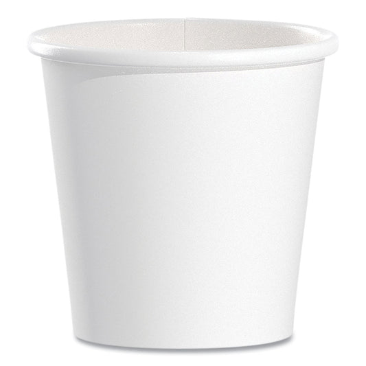 SOLO Single-Sided Poly Paper Hot Cups, 4 oz, White, 50 Bag, 20 Bags/Carton (374W2050)