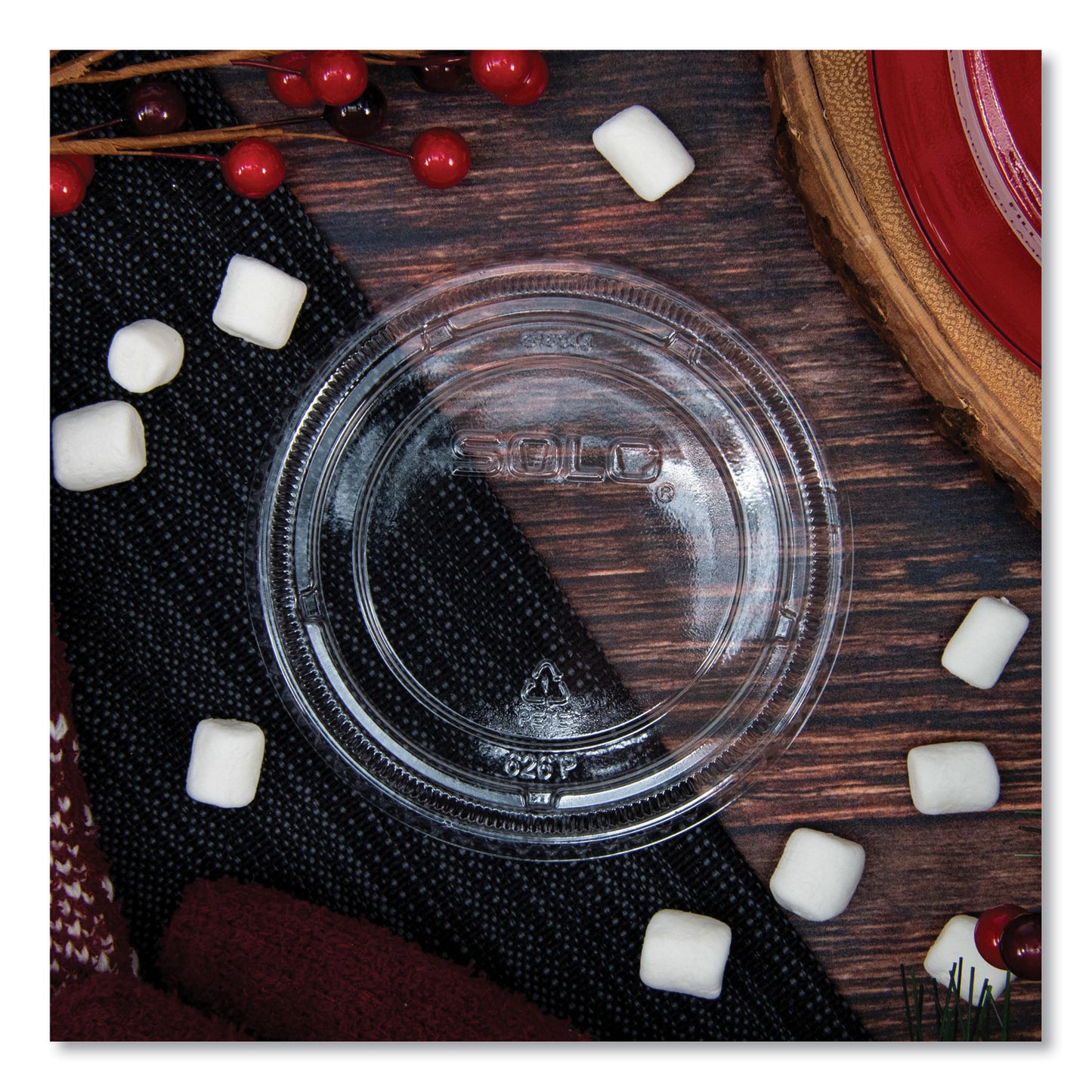 SOLO PETE Plastic Flat Cold Cup Lids, Fits 12 oz to 24 oz Cups, Clear, 1,000/Carton (626TP)