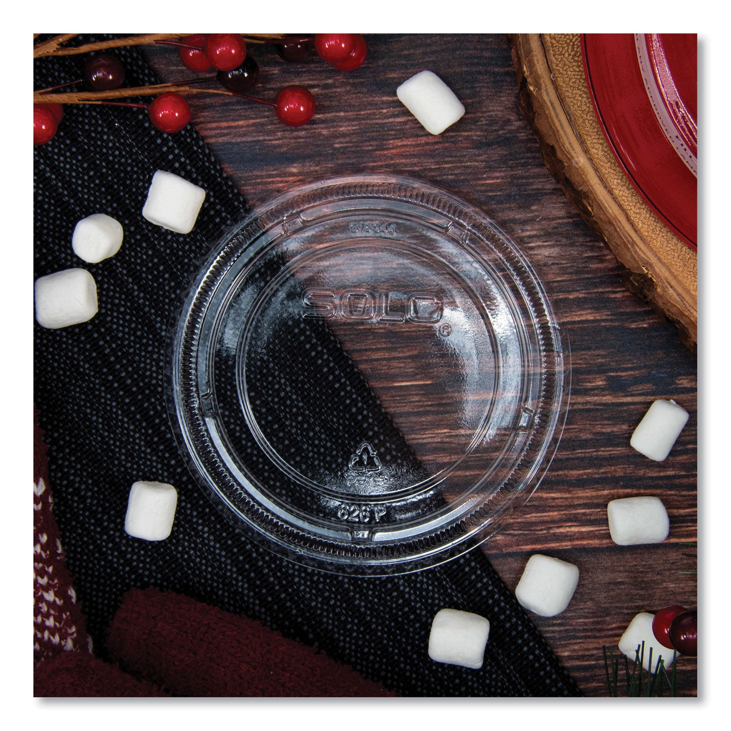 SOLO PETE Plastic Flat Cold Cup Lids, Fits 12 oz to 24 oz Cups, Clear, 1,000/Carton (626TP)