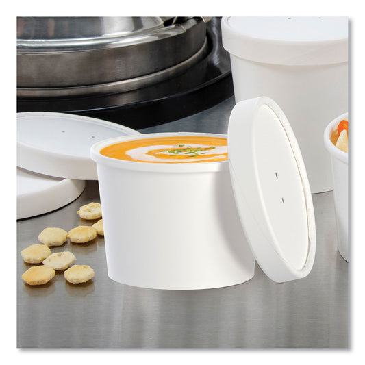 SOLO Flexstyle Food Lid Container, 12.1 oz, 3.6" Diameter, White, Plastic, 250/Carton (KHSB12AWH)