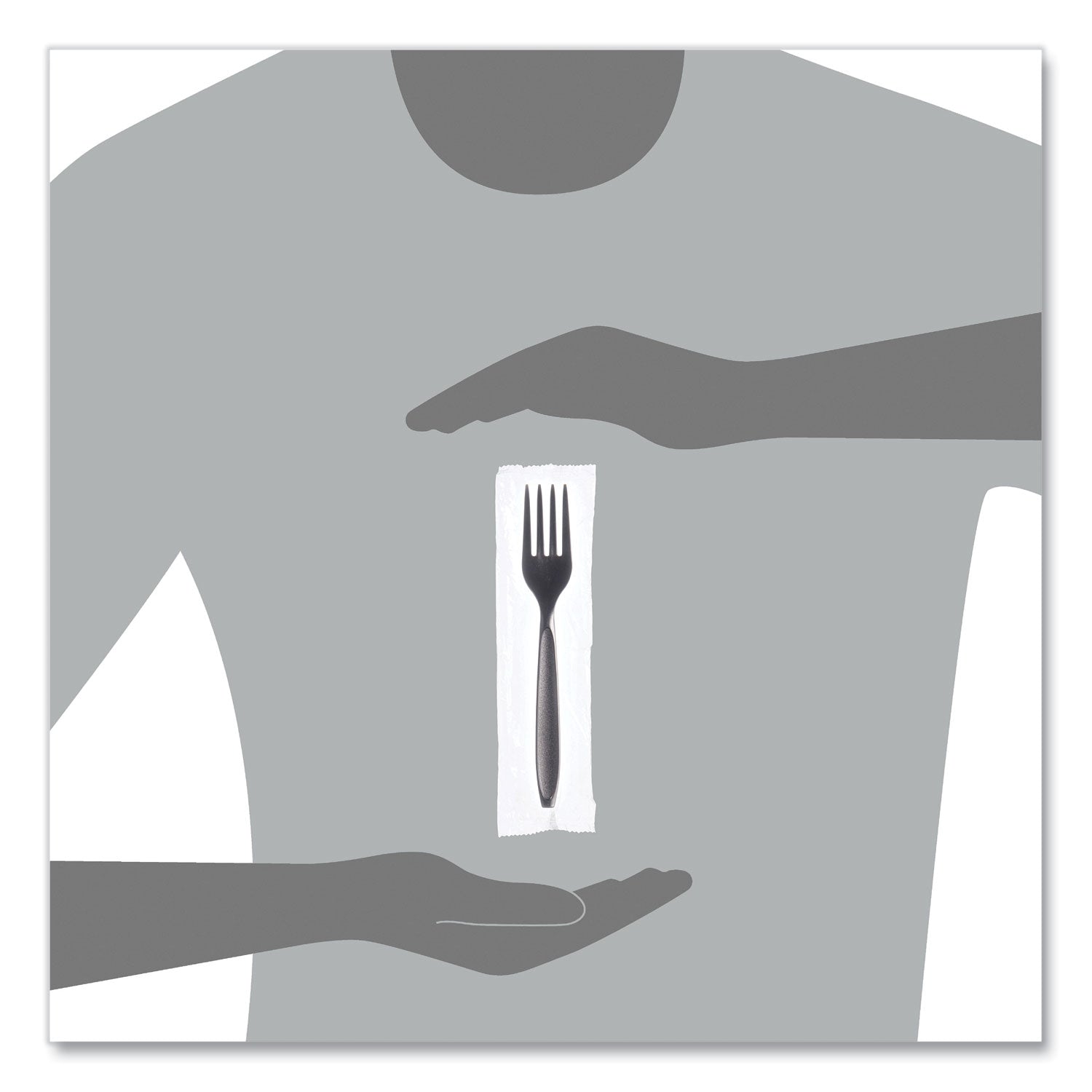 SOLO Reliance Mediumweight Cutlery, Fork, Black, 1,000/Carton (RSK10004)