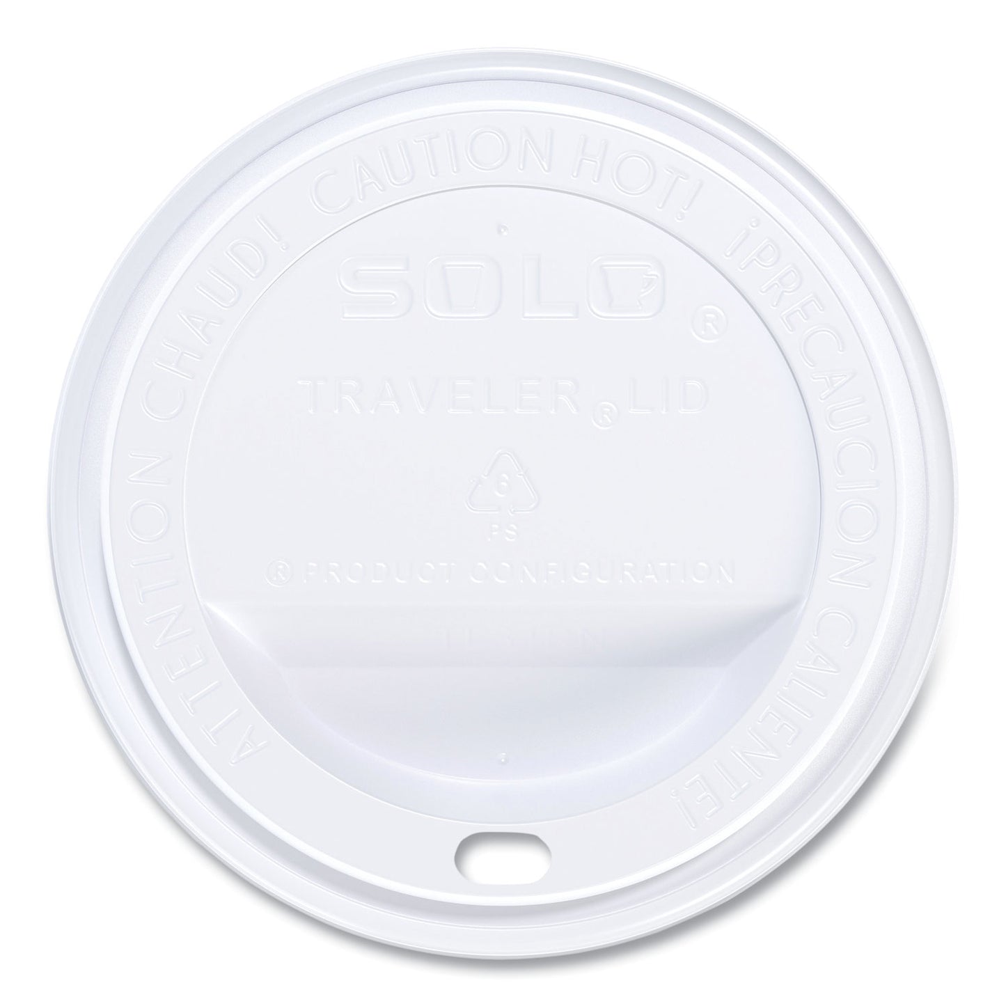 SOLO Traveler Cappuccino Style Dome Lid, Fits 10 oz Cups, White, 100/Pack, 10 Packs/Carton (TL31R2)