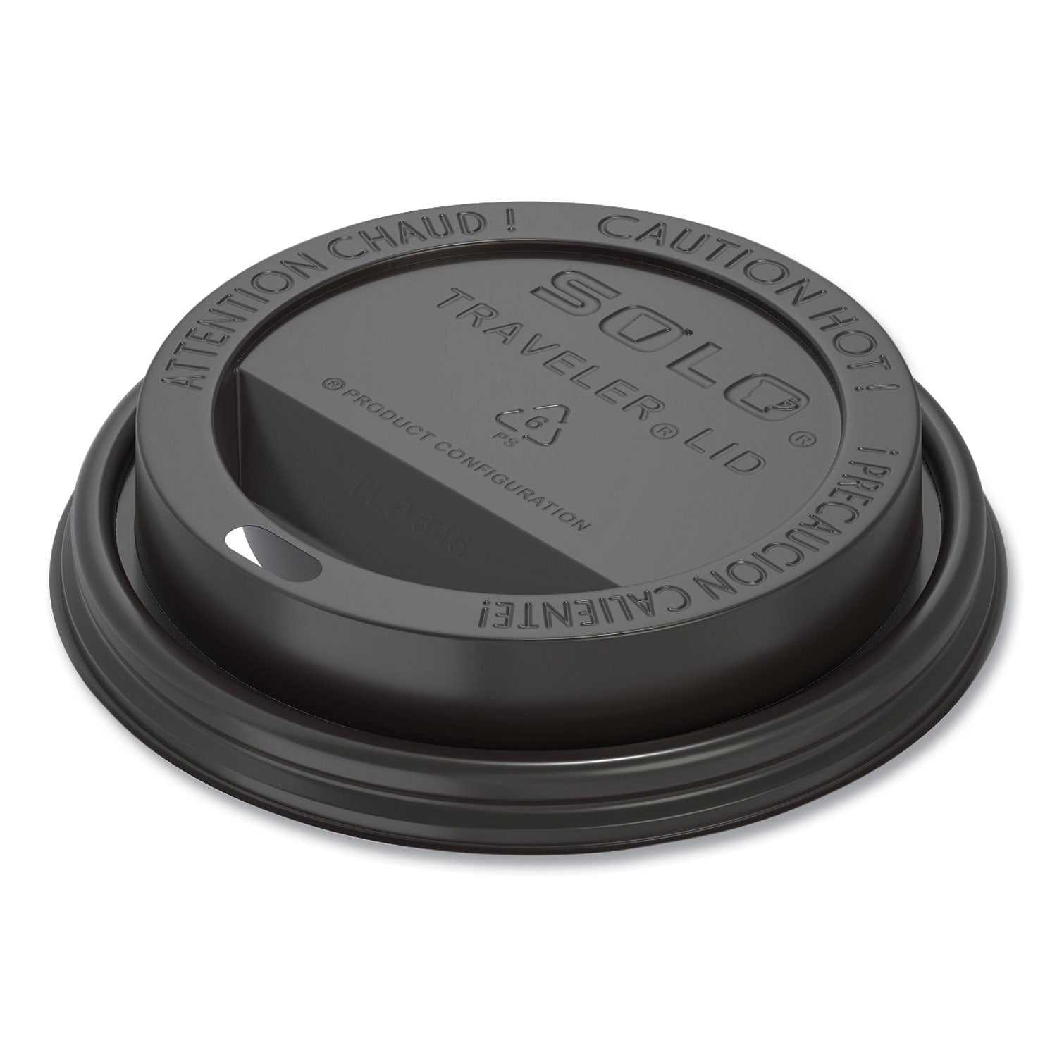 SOLO Traveler Cappuccino Style Dome Lid, Fits 10 oz to 24 oz Cups, Black, 100/Sleeve, 10 Sleeves/Carton (TLB316)