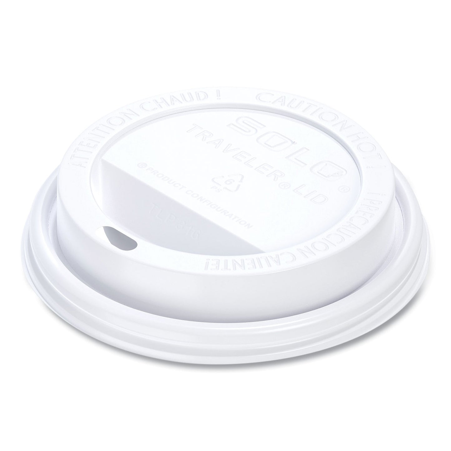 SOLO Traveler Cappuccino Style Dome Lid, Polystyrene, Fits 10 oz to 24 oz Hot Cups, White, 100/Pack, 10 Packs/Carton (TLP316)