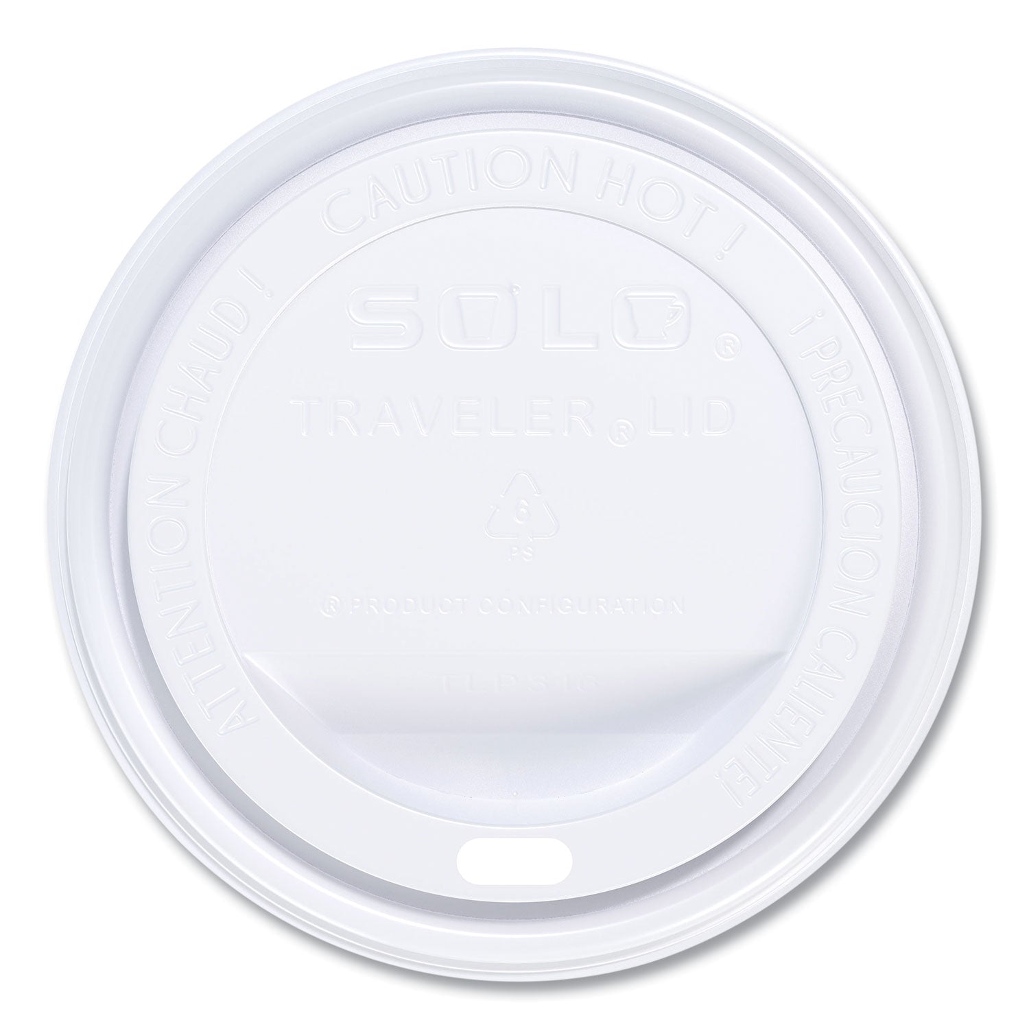 SOLO Traveler Cappuccino Style Dome Lid, Polystyrene, Fits 10 oz to 24 oz Hot Cups, White, 100/Pack, 10 Packs/Carton (TLP316)