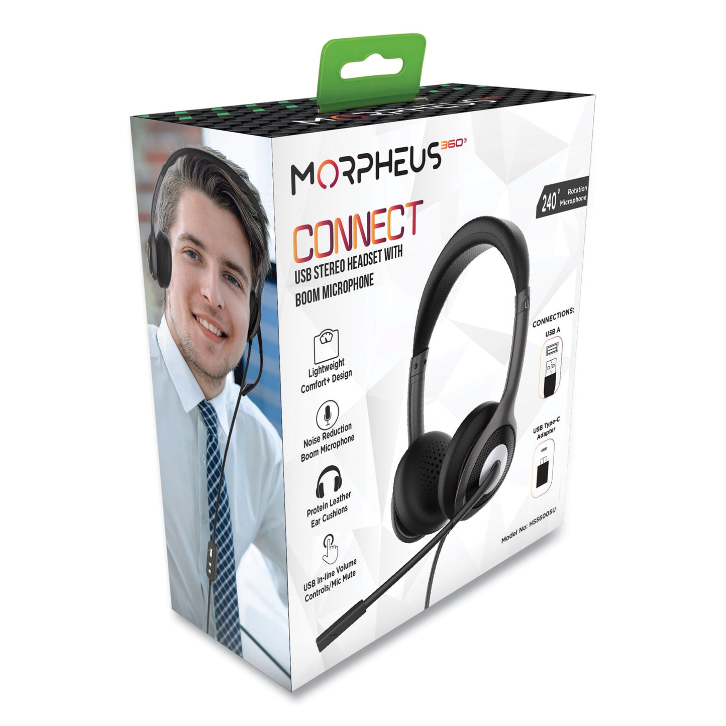 Morpheus 360 HS5600SU Connect USB Stereo Headset with Boom Microphone