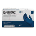 GloveWorks by AMMEX Latex Exam Gloves, Powder-Free, X-Large, Blue, 50 Gloves/Box, 10 Boxes/Carton (GPLHD88100)