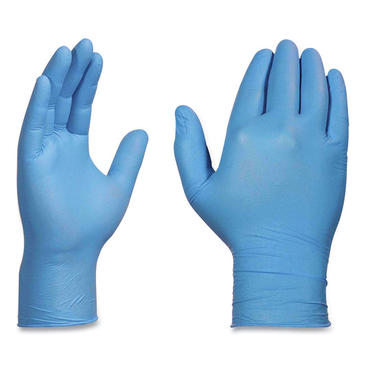 AMMEX Professional Nitrile Exam Gloves, Powder-Free, 3 mil, Medium, Light Blue, 100/Box, 10 Boxes/Carton (APFN44100CT)