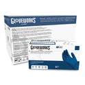 GloveWorks by AMMEX Latex Exam Gloves, Powder-Free, X-Large, Blue, 50 Gloves/Box, 10 Boxes/Carton (GPLHD88100)