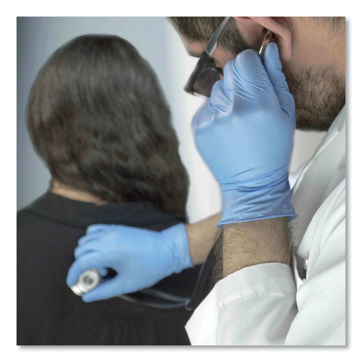 AMMEX Professional Nitrile Exam Gloves, Powder-Free, 3 mil, X-Large, Light Blue, 100/Box, 10 Boxes/Carton (APFN48100CT)