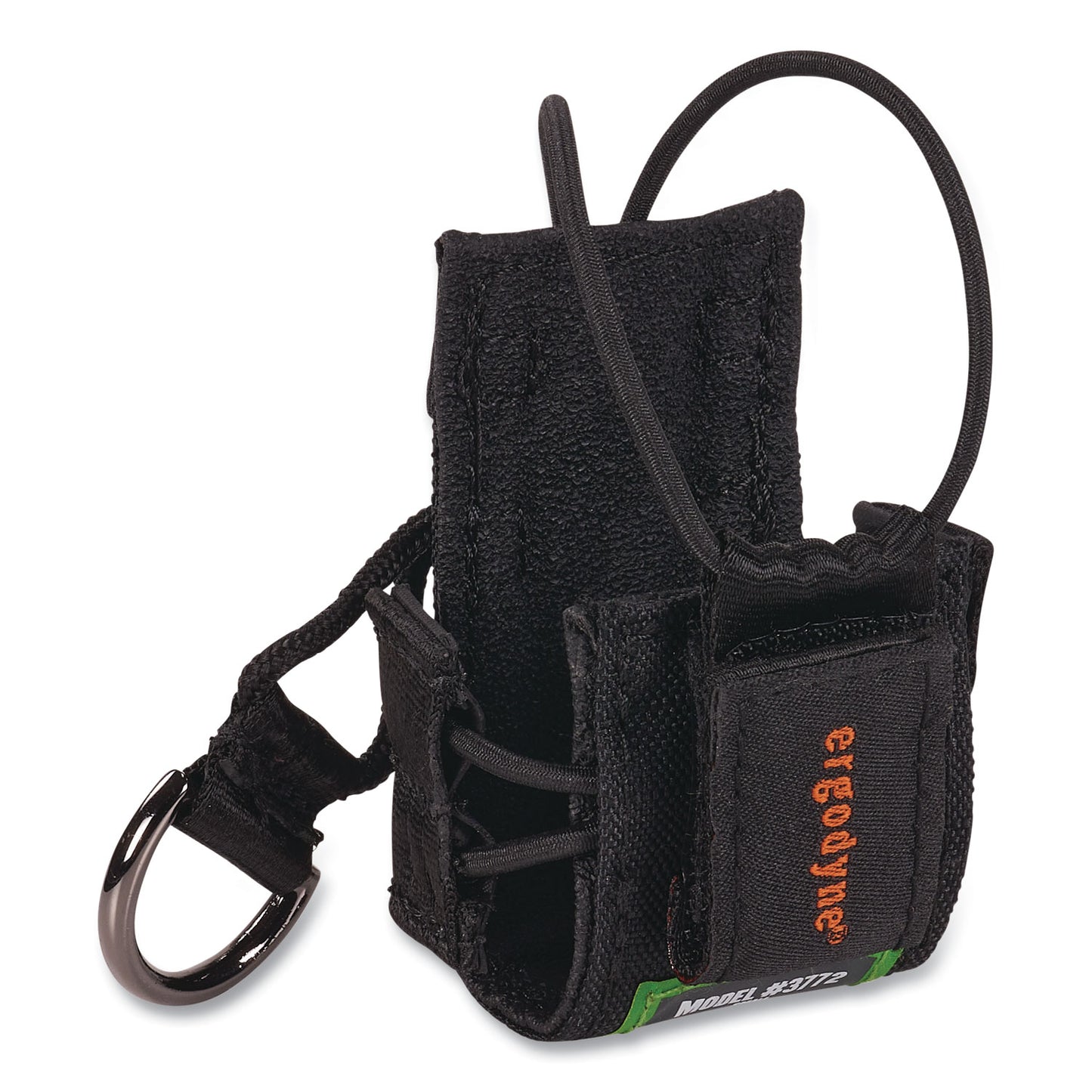 ergodyne Squids 3772 Radio Holster Trap, Large, 1.5 x 2 x 5, Polyester, Black (19773)