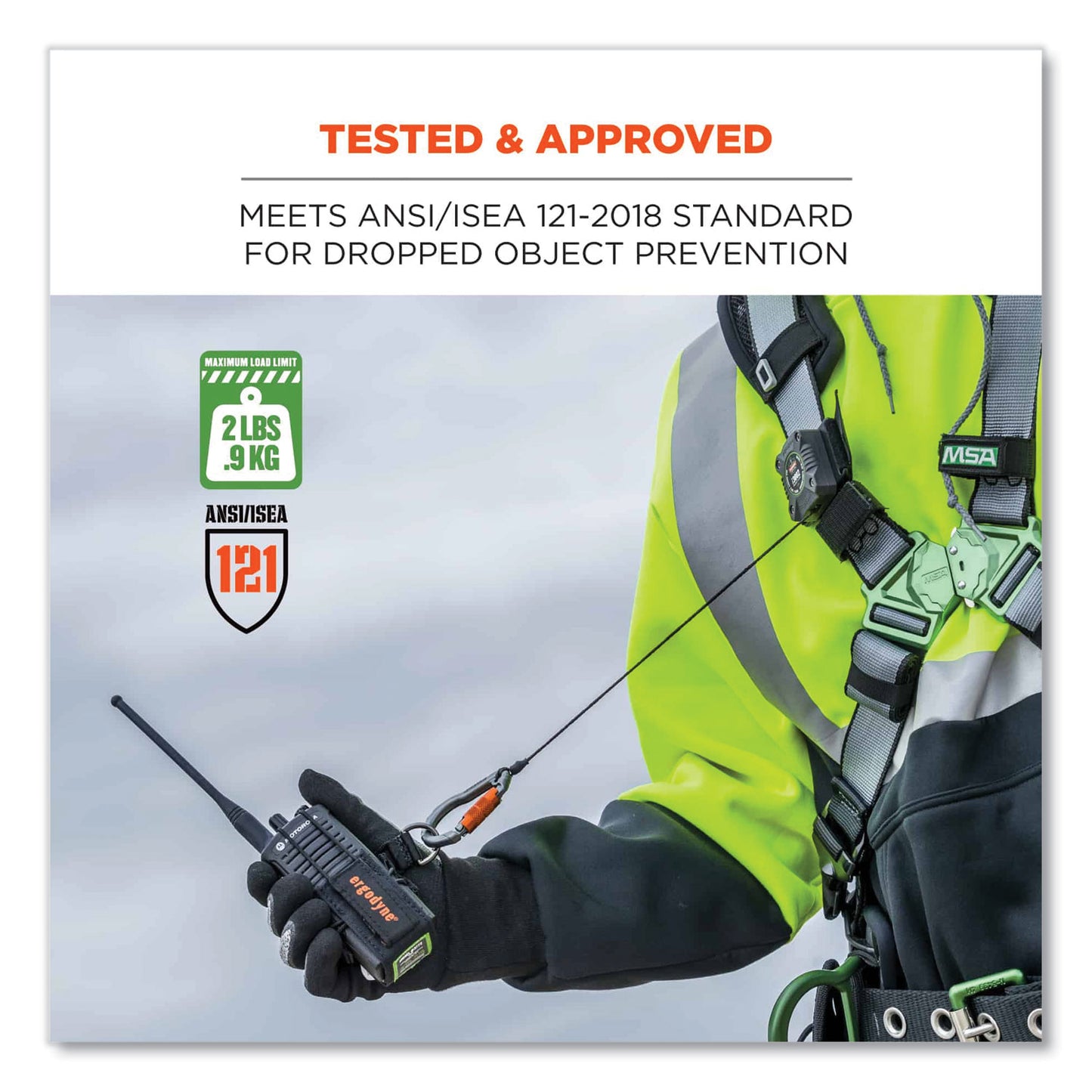 ergodyne Squids 3772 Radio Holster Trap, Large, 1.5 x 2 x 5, Polyester, Black (19773)