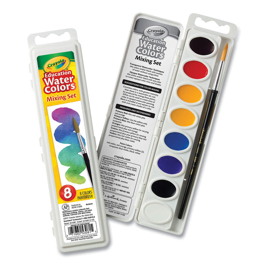 Crayola Watercolor Mixing Set, 7 Assorted Colors, Palette Tray (530081)