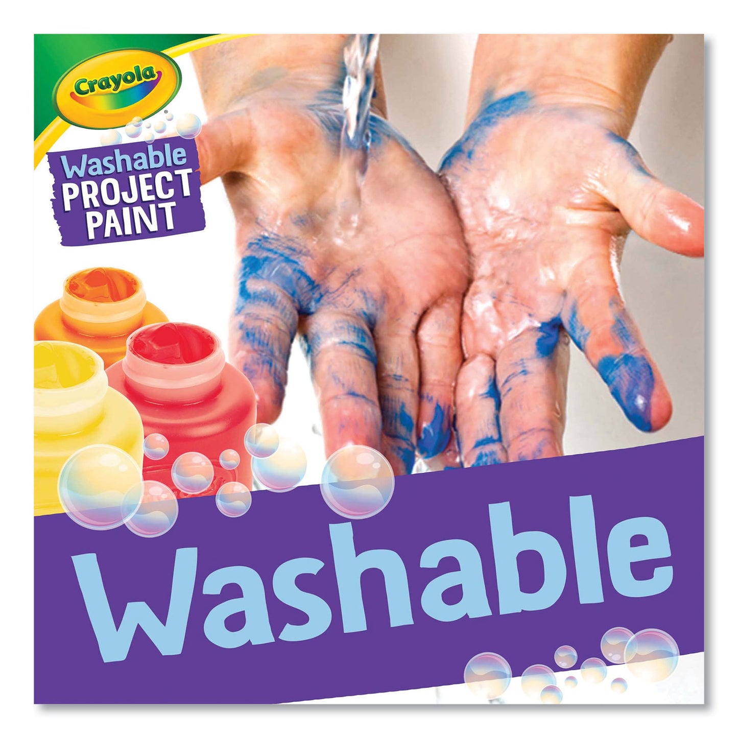 Crayola Washable Paint, 6 Assorted Colors, 2 oz Bottle, 6/Pack (541204)