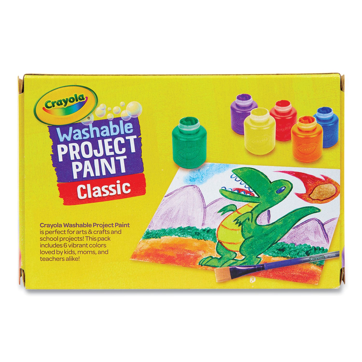 Crayola Washable Paint, 6 Assorted Colors, 2 oz Bottle, 6/Pack (541204)