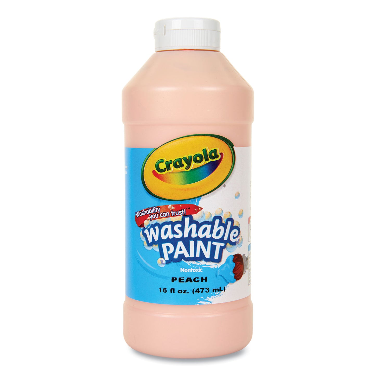 Crayola Washable Paint, Peach, 16 oz Bottle (542016033)