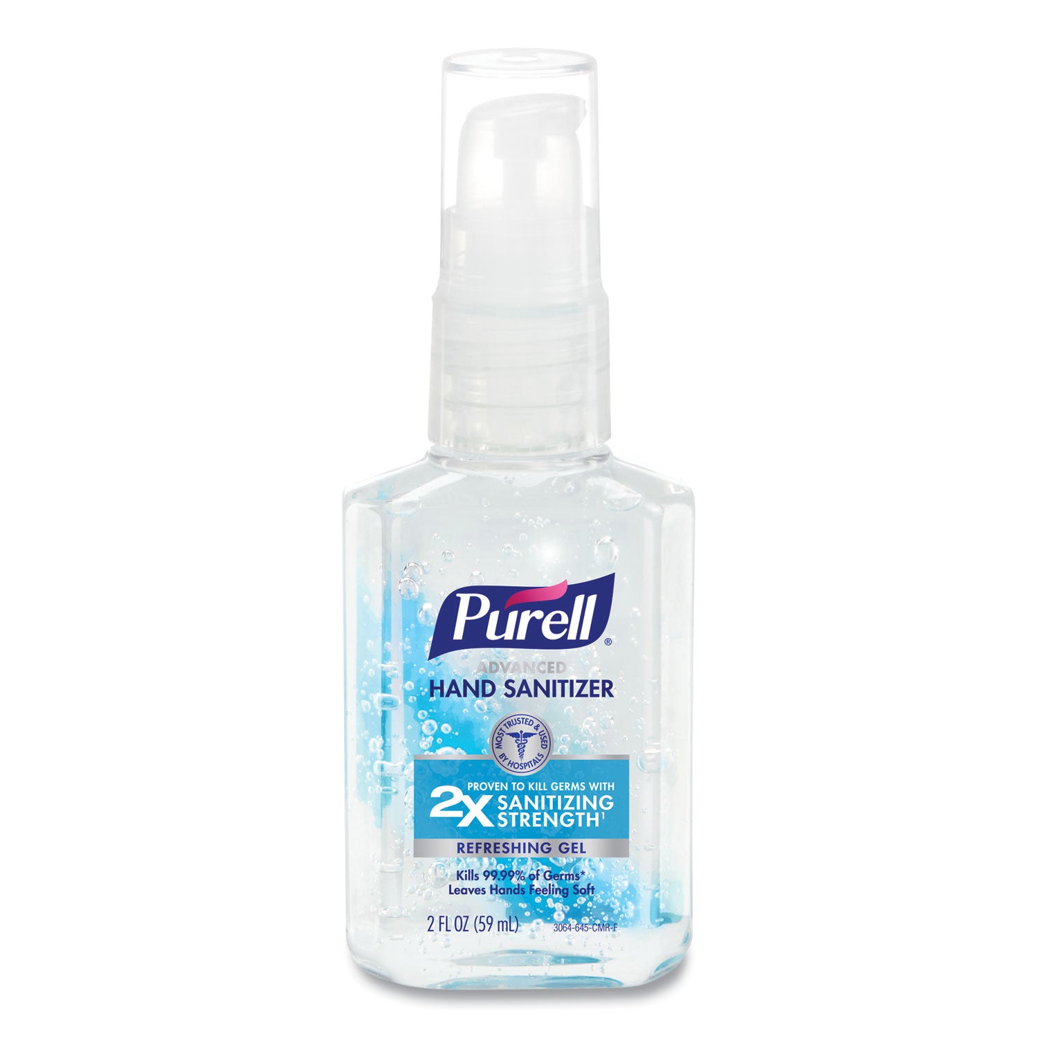 Advanced Hand Sanitizer Gel, 2 Oz Travel-sized Pump Bottle, Clean Scent, 24/carton