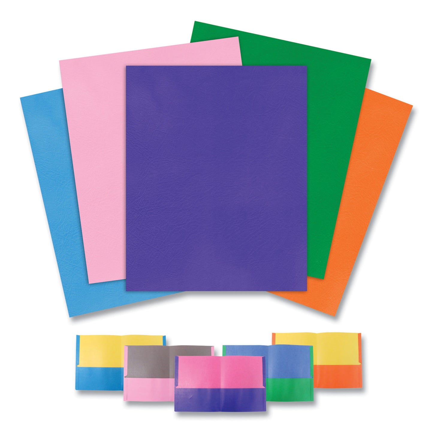 Roaring Spring Pocket Folder, 0.5" Capacity, 11 x 8.5, Assorted Colors, 50/Carton (50205CS)