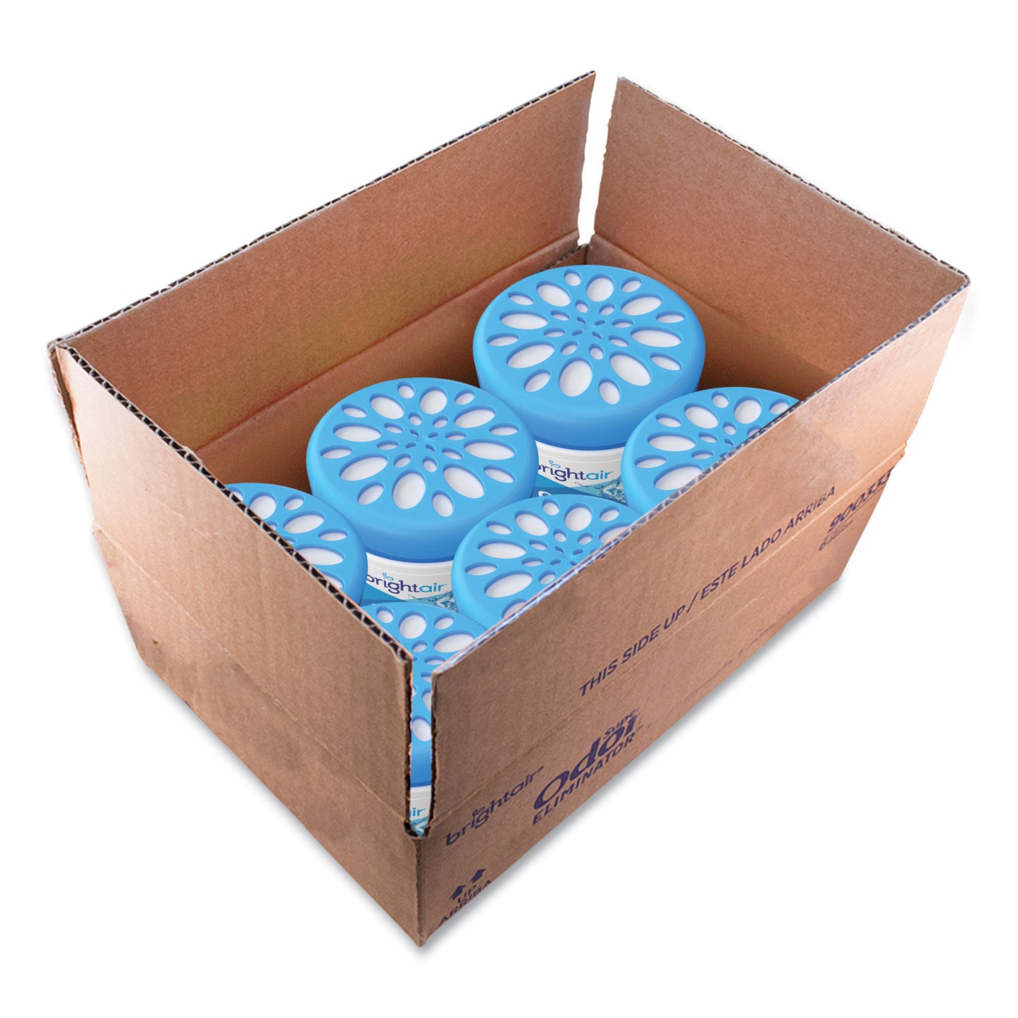 Bright Air Super Odor Eliminator, Cool and Clean, Blue, 14 oz Jar, 6/Carton (900090CT)