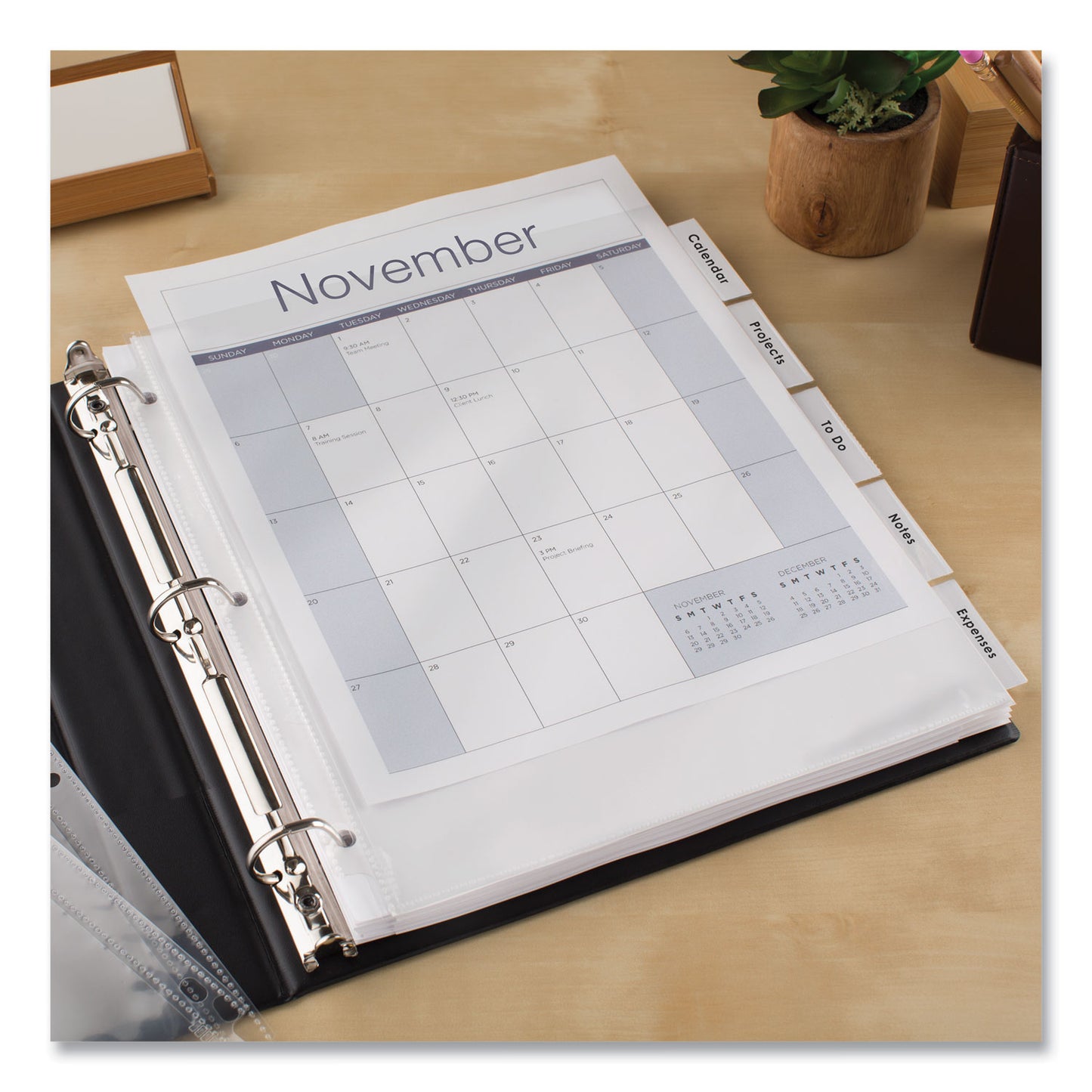 Avery Insertable Big Tab Dividers, 5-Tab, Single-Sided Copper Edge Reinforcing, 11.13 x 9.25, White, Clear Tabs, 1 Set (11221)