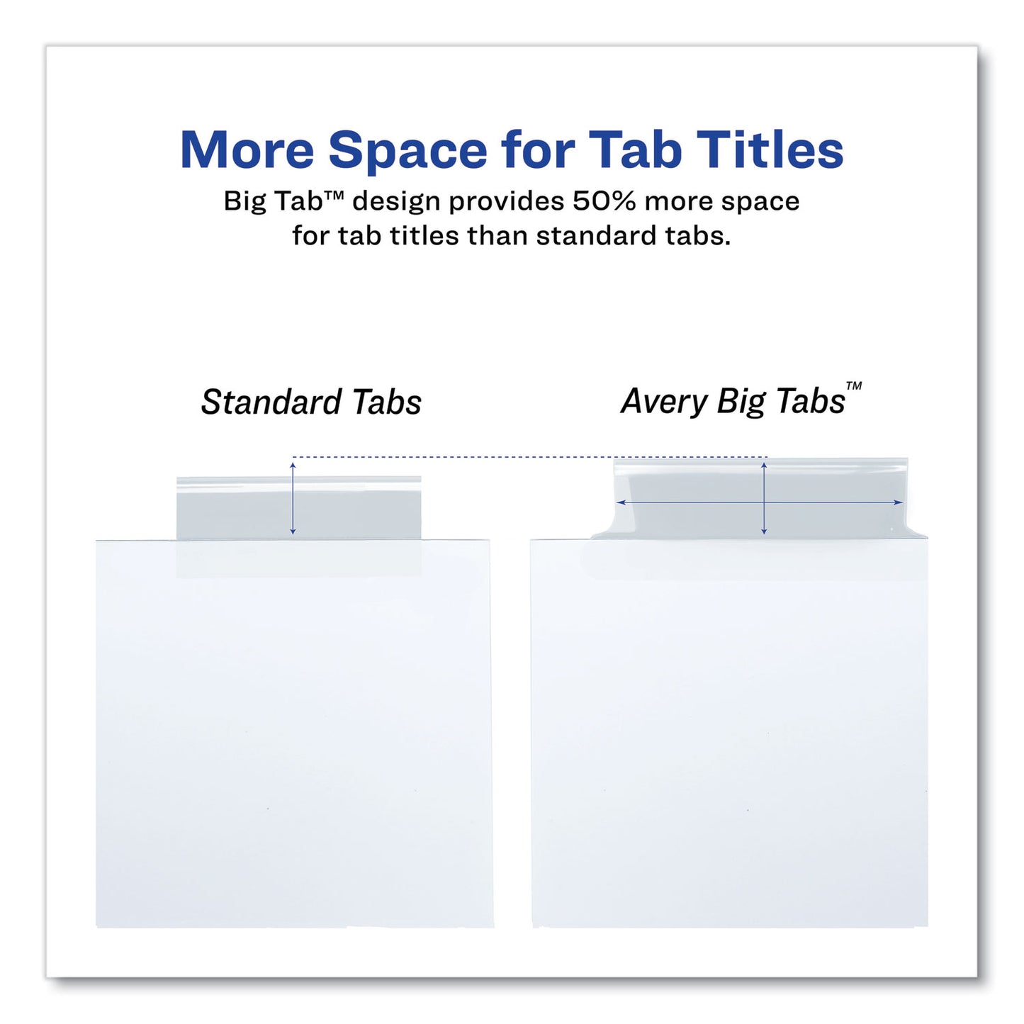 Avery Insertable Big Tab Dividers, 8-Tab, 11.13 x 9.25, White, Clear Tabs, 1 Set (11223)