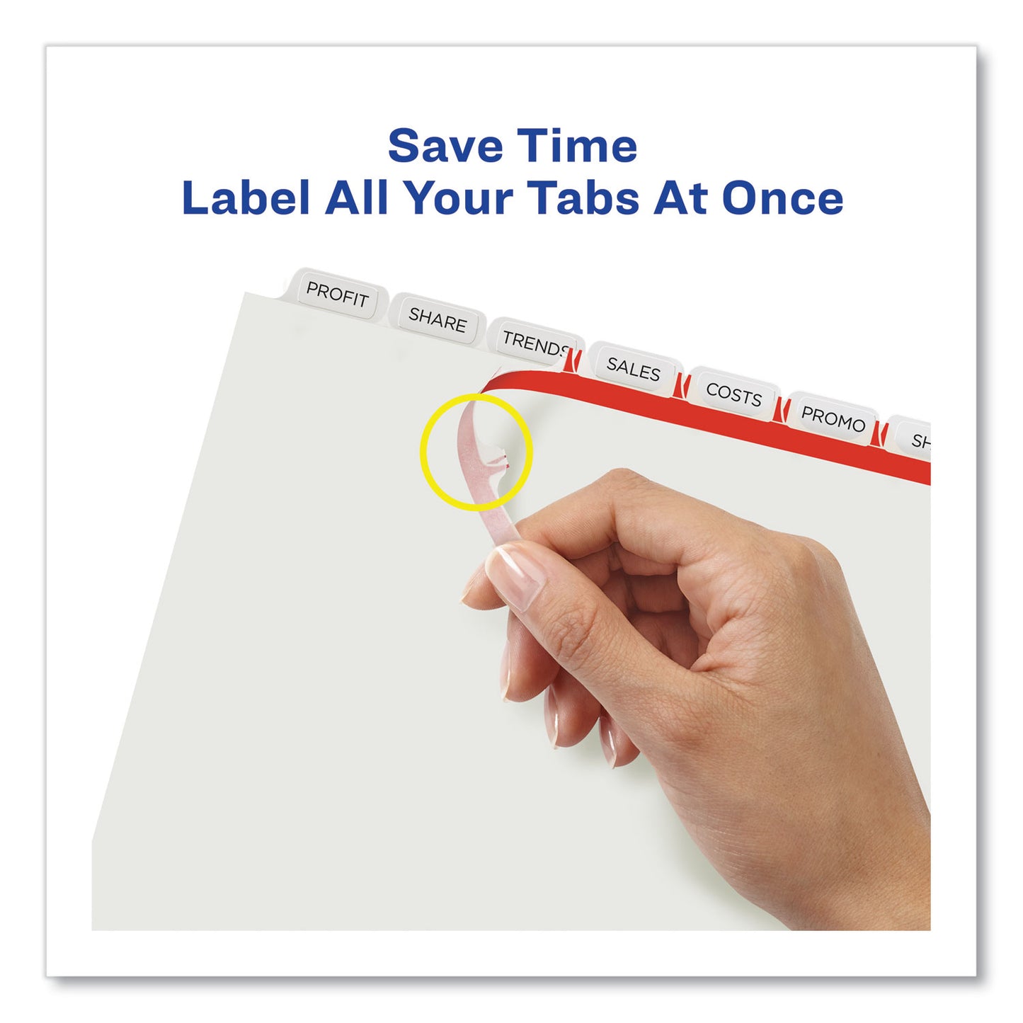 Avery Print and Apply Index Maker Clear Label Dividers, Extra Wide Tab, 8-Tab, 11.25 x 9.25, White, 1 Set (11439)