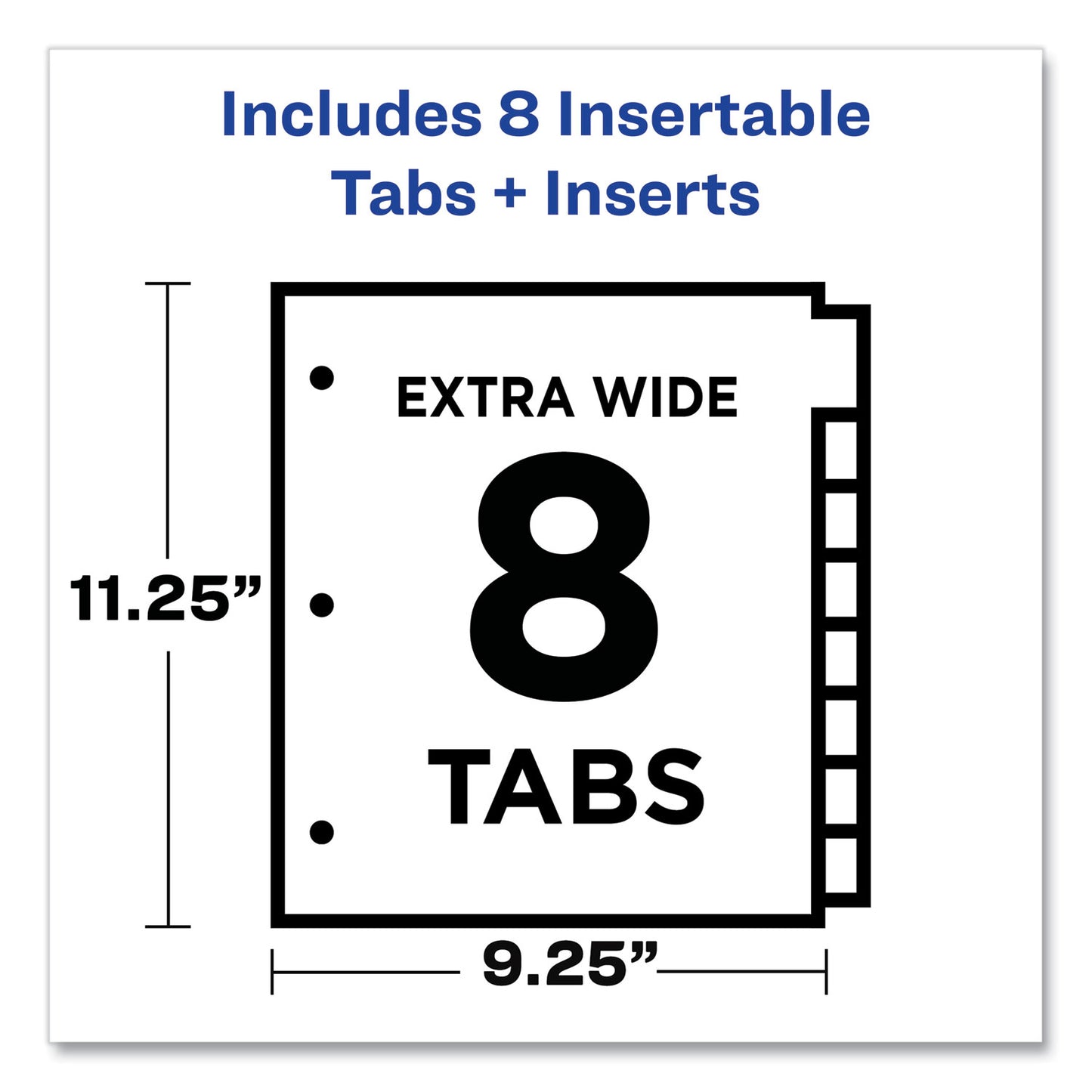 Avery Big Tab Insertable Two-Pocket Plastic Dividers, 8-Tab, 11.13 x 9.25, Assorted, 1 Set (11983)