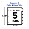 Avery Write and Erase Big Tab Durable Plastic Dividers, Expandable Pocket, 3-Hole Punched, 5-Tab, 11 x 8.5, Assorted, 1 Set (16183)