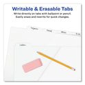 Avery Write and Erase Durable Plastic Dividers with Straight Pocket, 5-Tab, 11.13 x 9.25, White, 1 Set (16825)