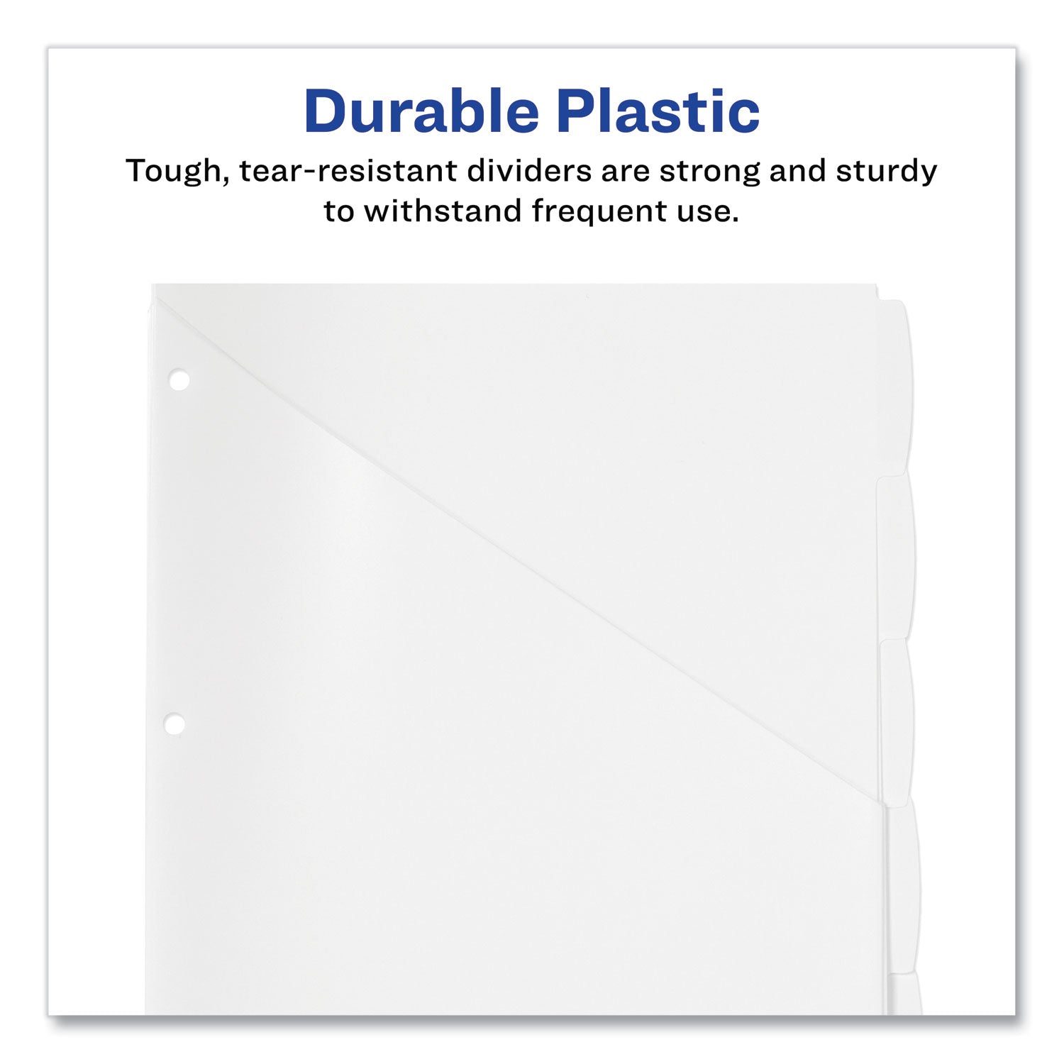 Avery Write and Erase Durable Plastic Dividers with Straight Pocket, 5-Tab, 11.13 x 9.25, White, 1 Set (16825)