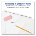 Avery Write and Erase Durable Plastic Dividers with Straight Pocket, 8-Tab, 11.13 x 9.25, White, 1 Set (16826)