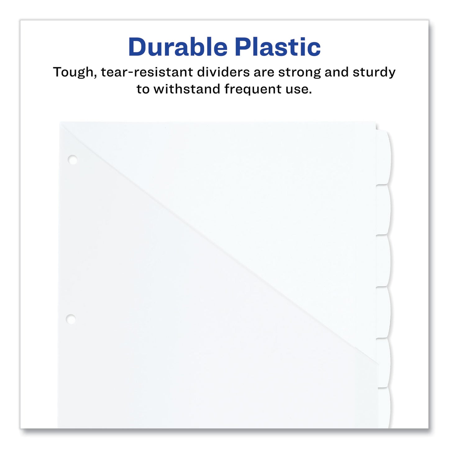 Avery Write and Erase Durable Plastic Dividers with Straight Pocket, 8-Tab, 11.13 x 9.25, White, 1 Set (16826)
