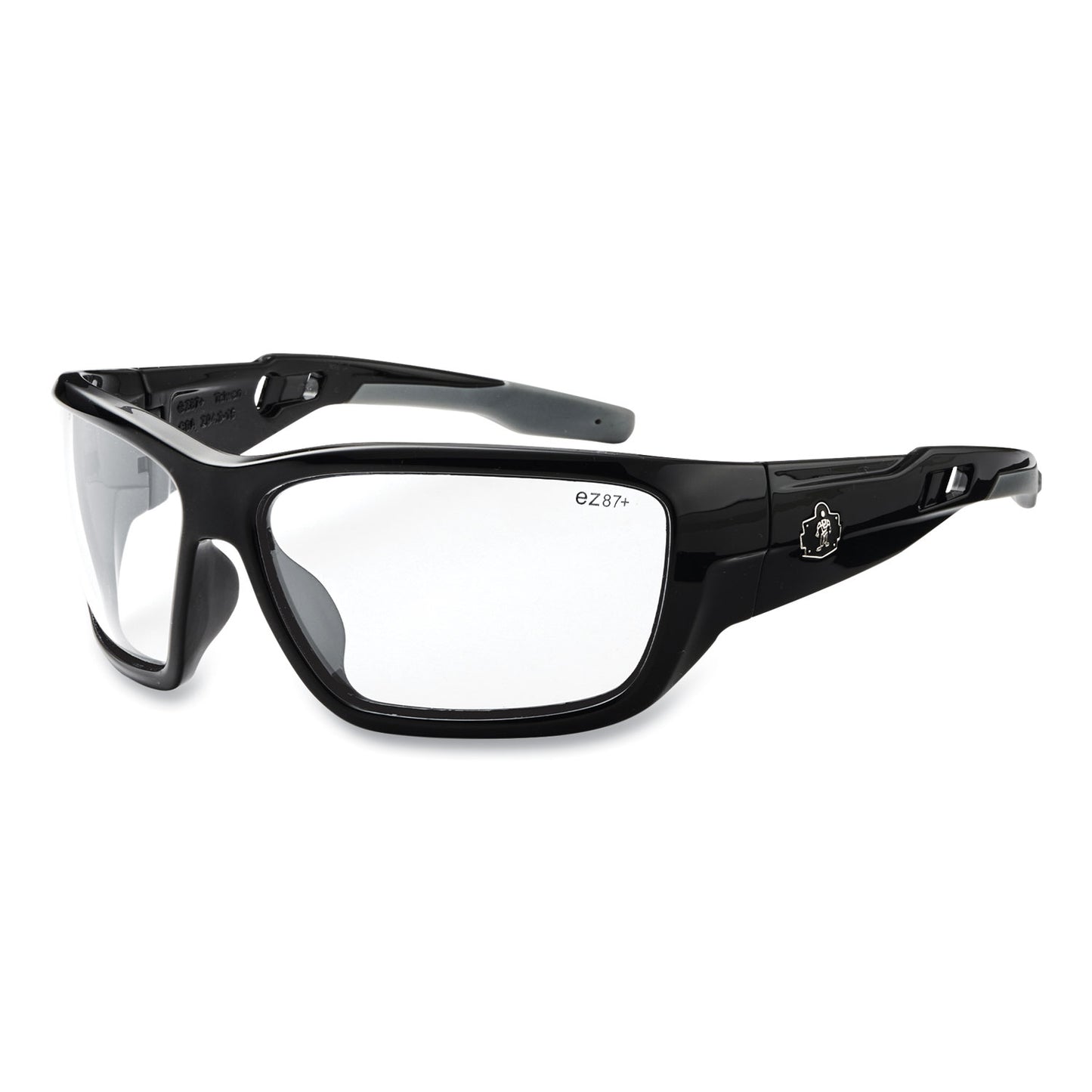 ergodyne Skullerz BALDR Safety Glasses, Black Nylon Impact Frame, Clear Polycarbonate Lens (57000)