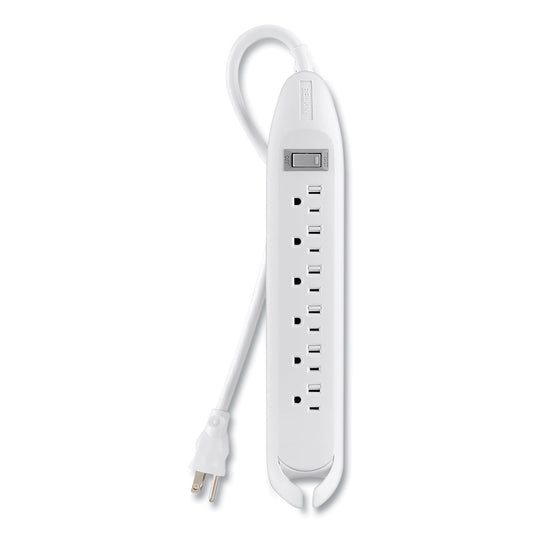 Belkin Power Strip, 6 Outlets, 12 ft Cord, White (F9D16012)